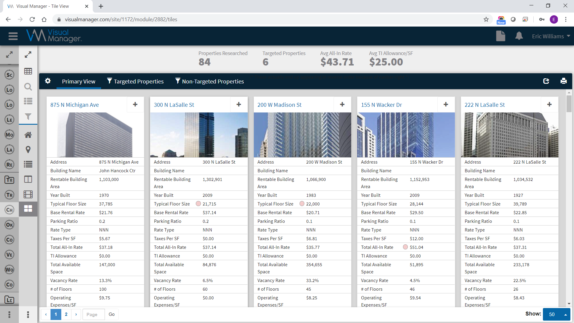 Screenshot of Visual Manager's Strategic Planning Module showing Market Studies